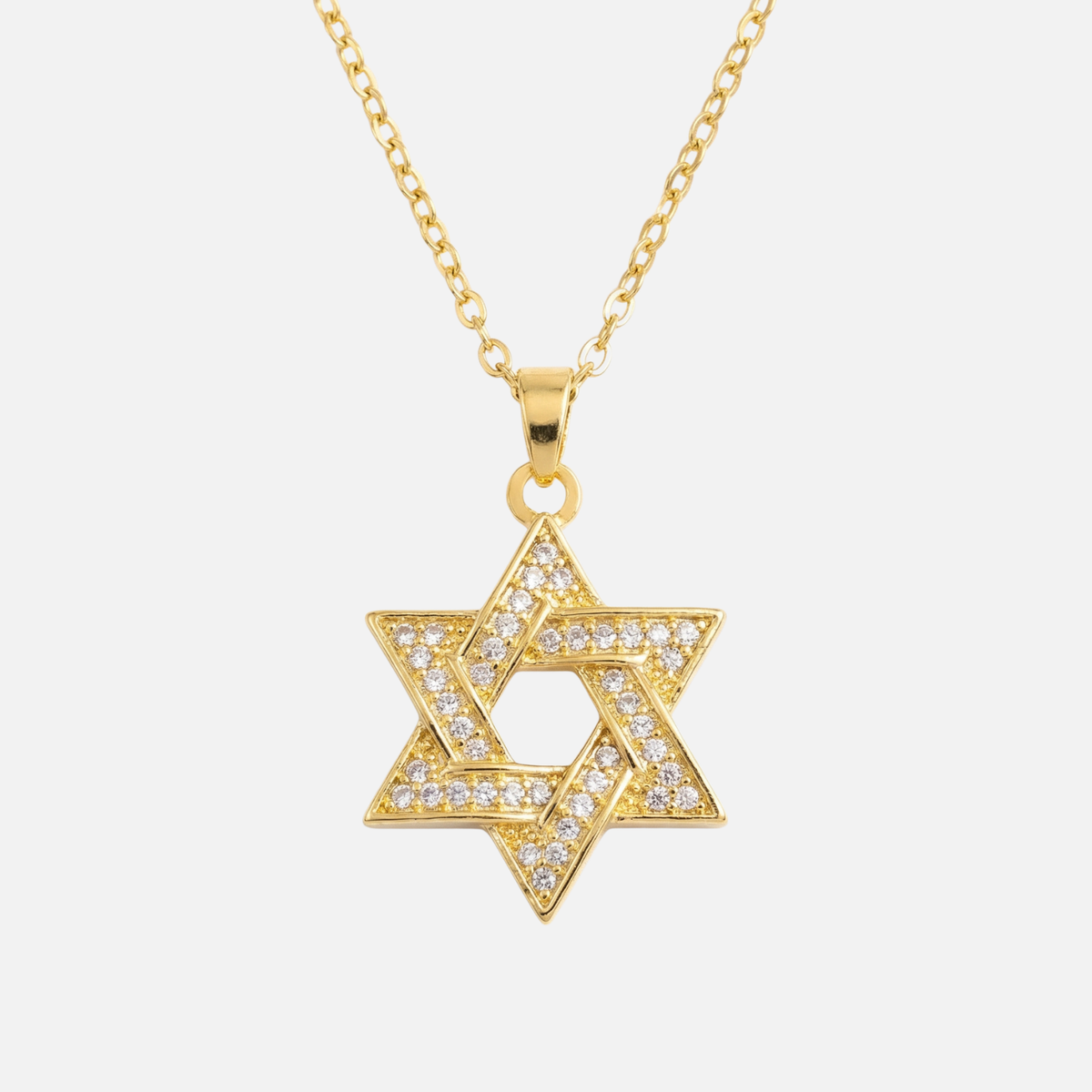 Gold Star of David Energy Necklace