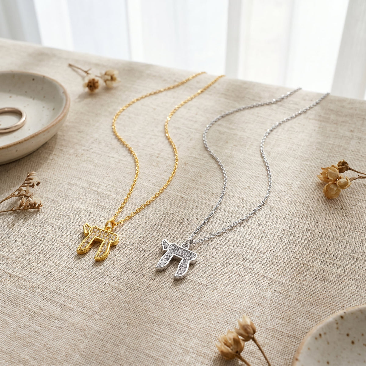 Sterling Silver Chai Necklace