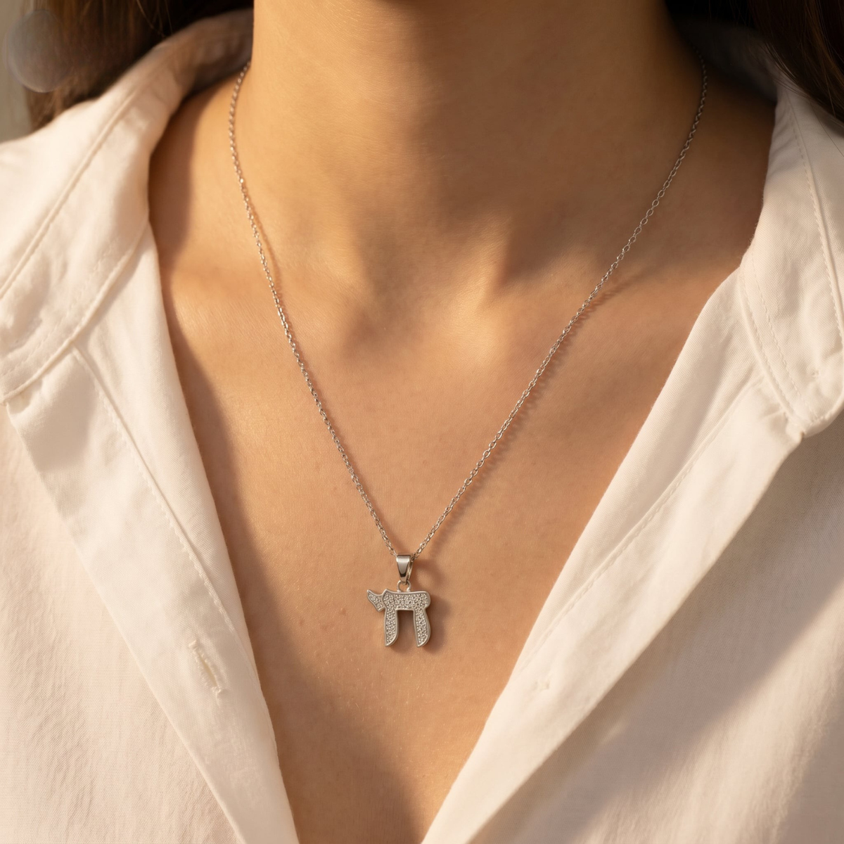 Sterling Silver Chai Necklace